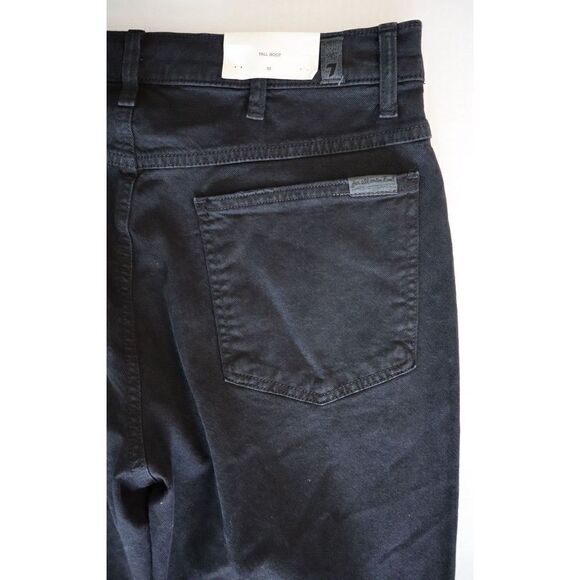 7 For All Mankind Women's Sz 30 Black Distressed Tall Bootcut Denim Jeans - Picture 9 of 11